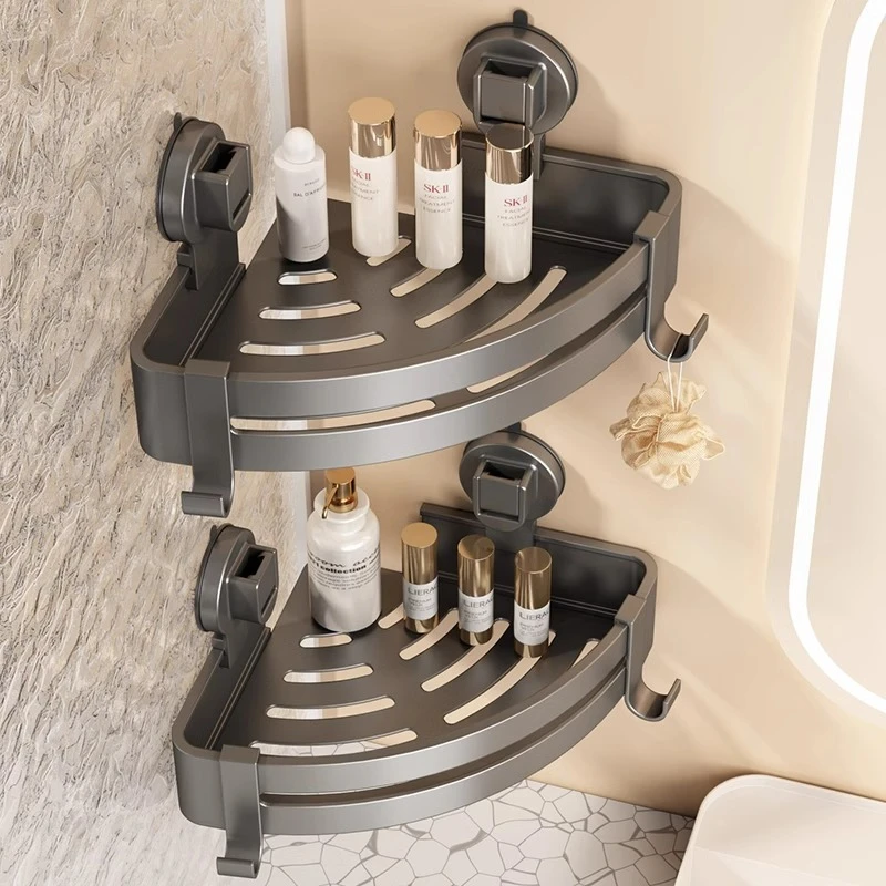 吸盘卫生间三角置物架壁挂式挂墙架洗漱洗护用品浴室架浴室收纳架