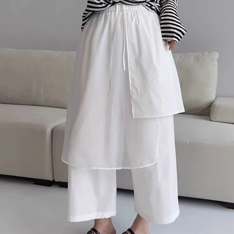 2535#8026#夏季新款女高腰显瘦拼接网纱屁帘裤女宽松显瘦百搭