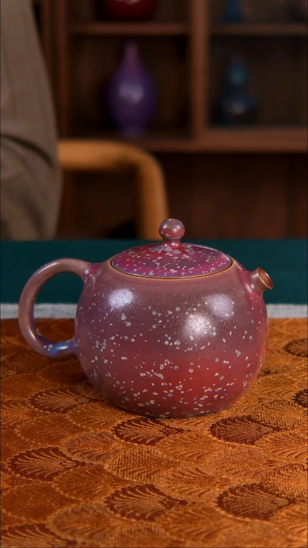 【闪购商品】梁青杨炭烧钧瓷西施壶