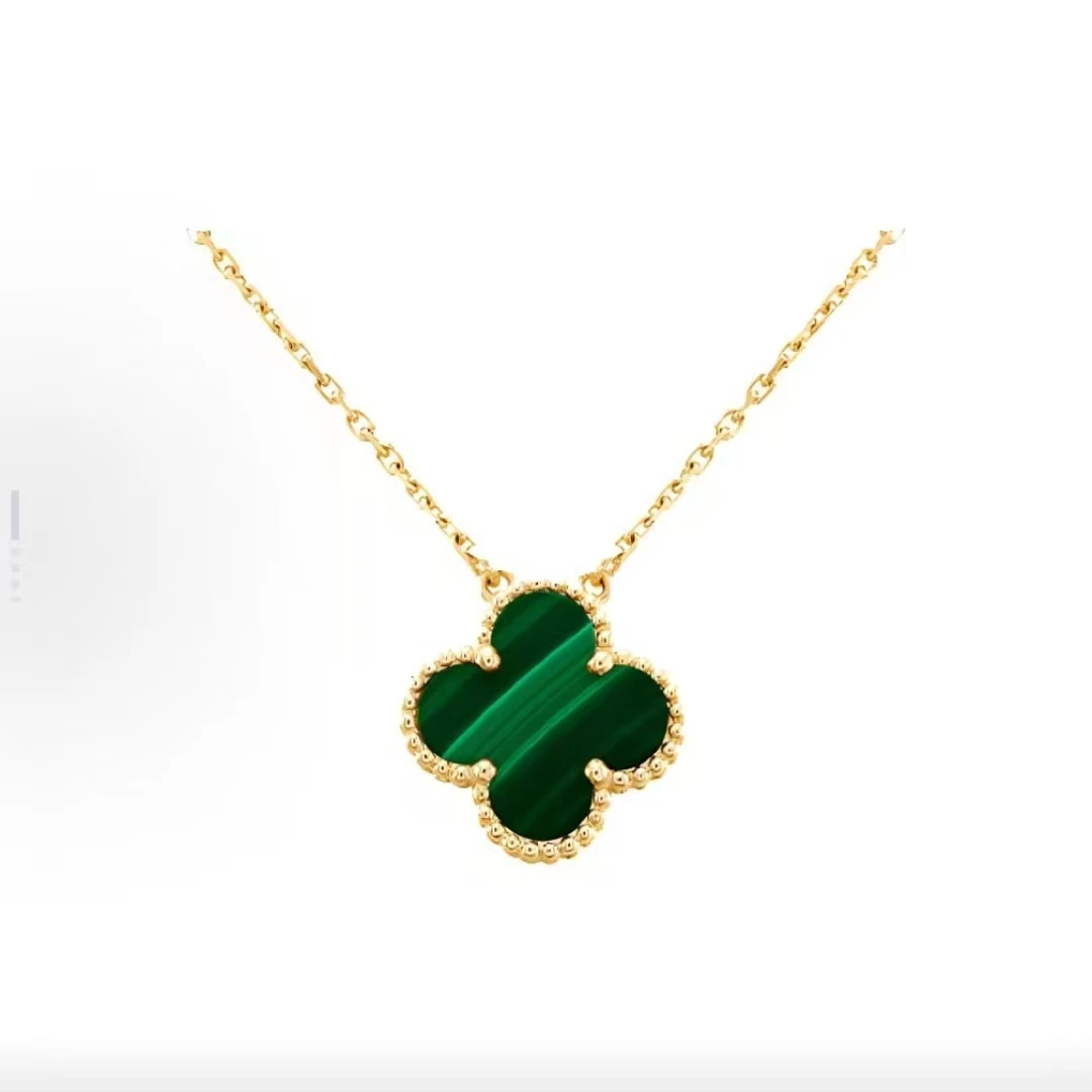 未使用 梵克雅宝 绿花 四叶草 项链