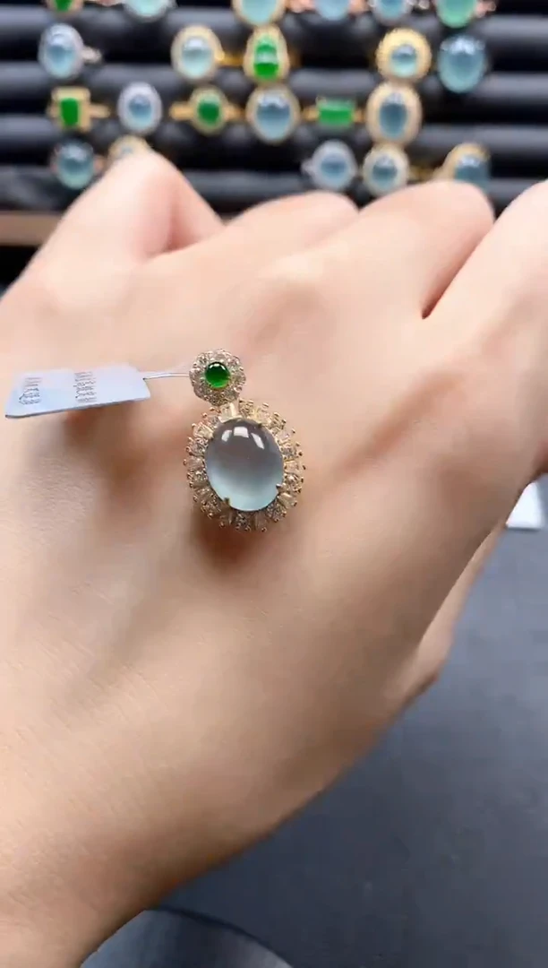 银S925镶嵌戒指翡翠5151