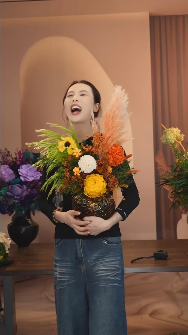 陶土：图片款花+花瓶