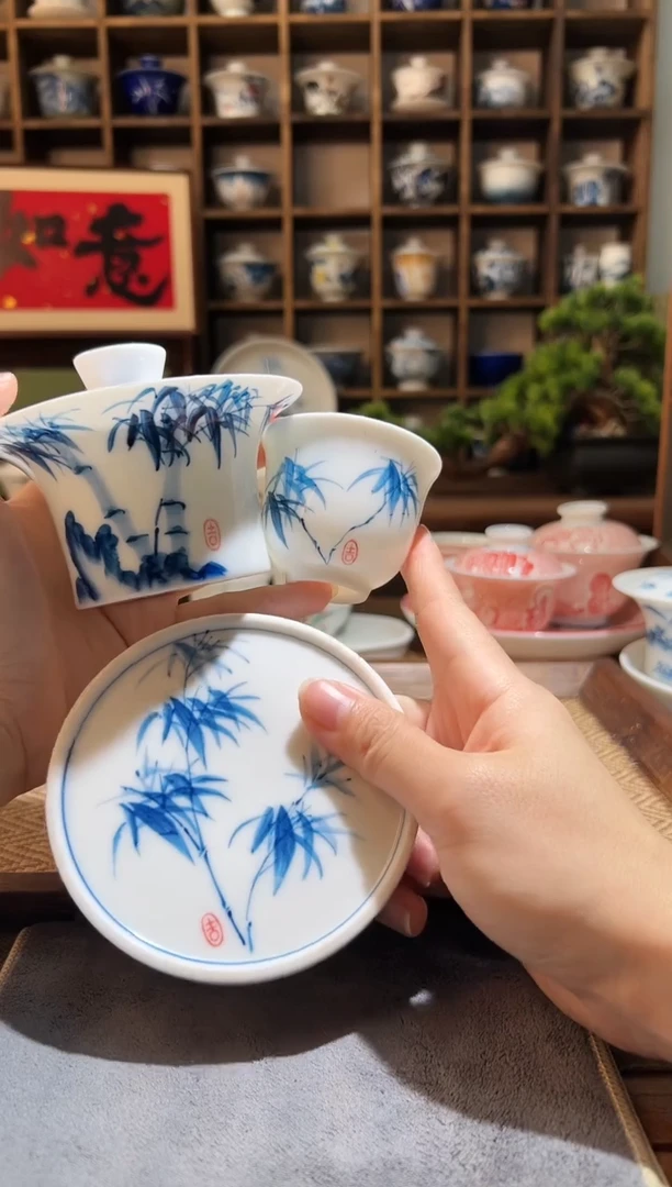 【闪购商品】竹子马蹄盖碗+主人杯+盖置