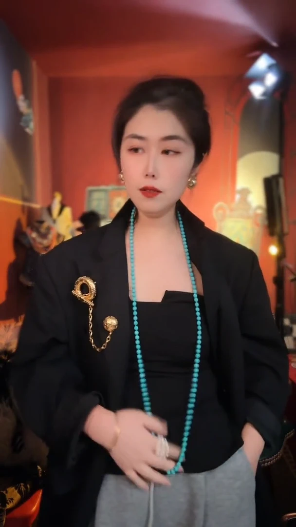 合金无合金无孤品不折腾系列蓝色珠珠毛衣链不退