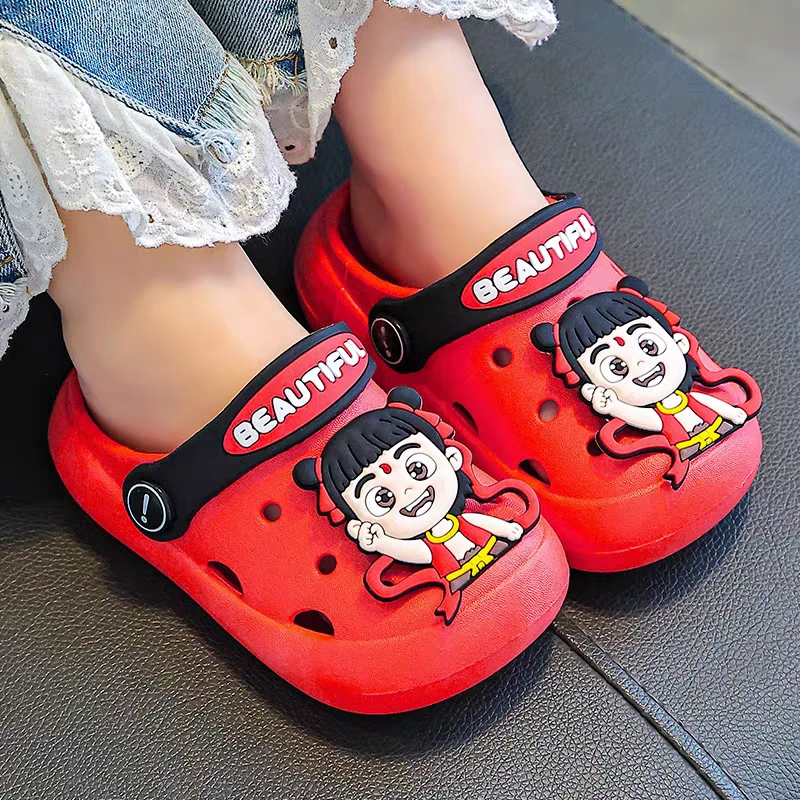 哪吒拖鞋敖丙凉拖鞋儿童洞洞鞋夏男童卡通女孩宝宝防滑婴幼儿包头