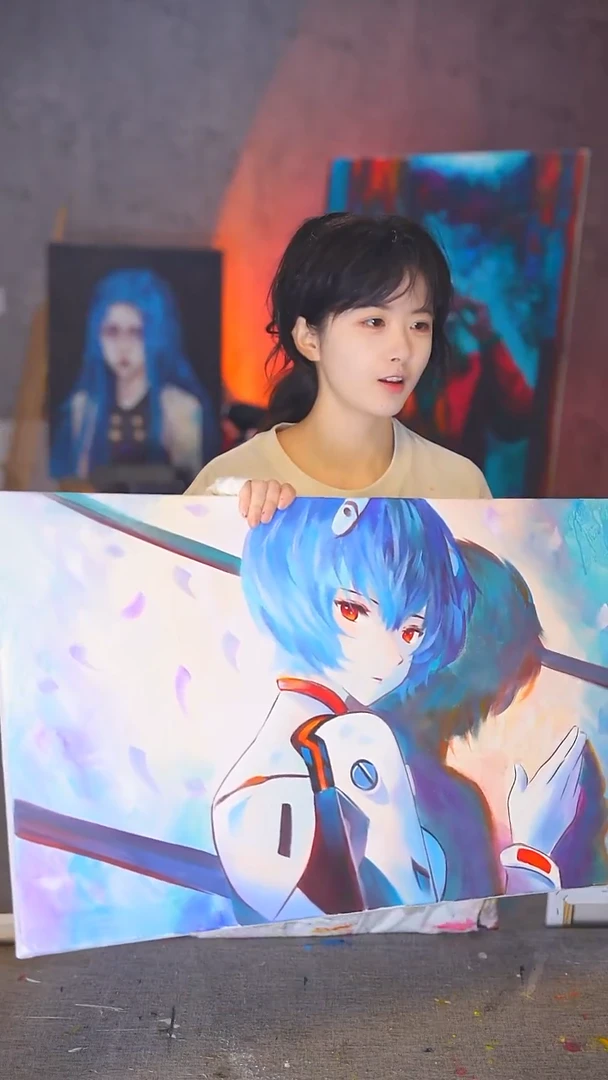 油画路****路凌波丽丙烯画纯手绘