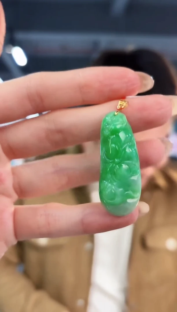 【闪购商品】翡翠颈饰18K金镶嵌缅料A货/支持复检/一件