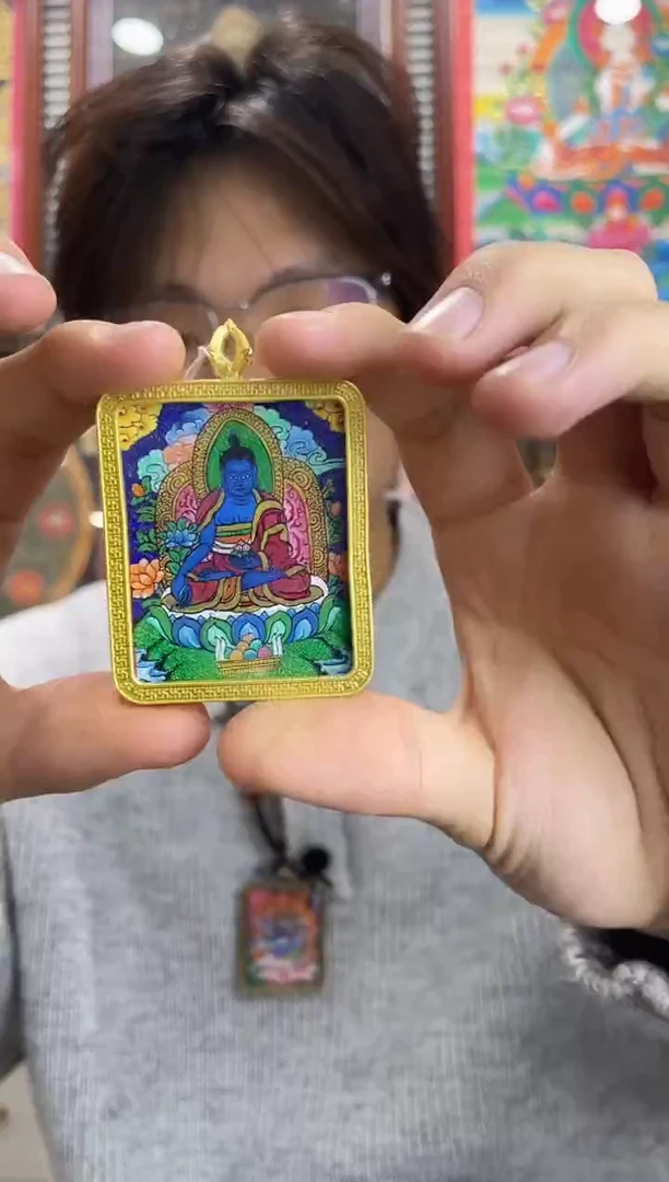 吊坠纯手绘唐卡（非质量问题不退不换）药师