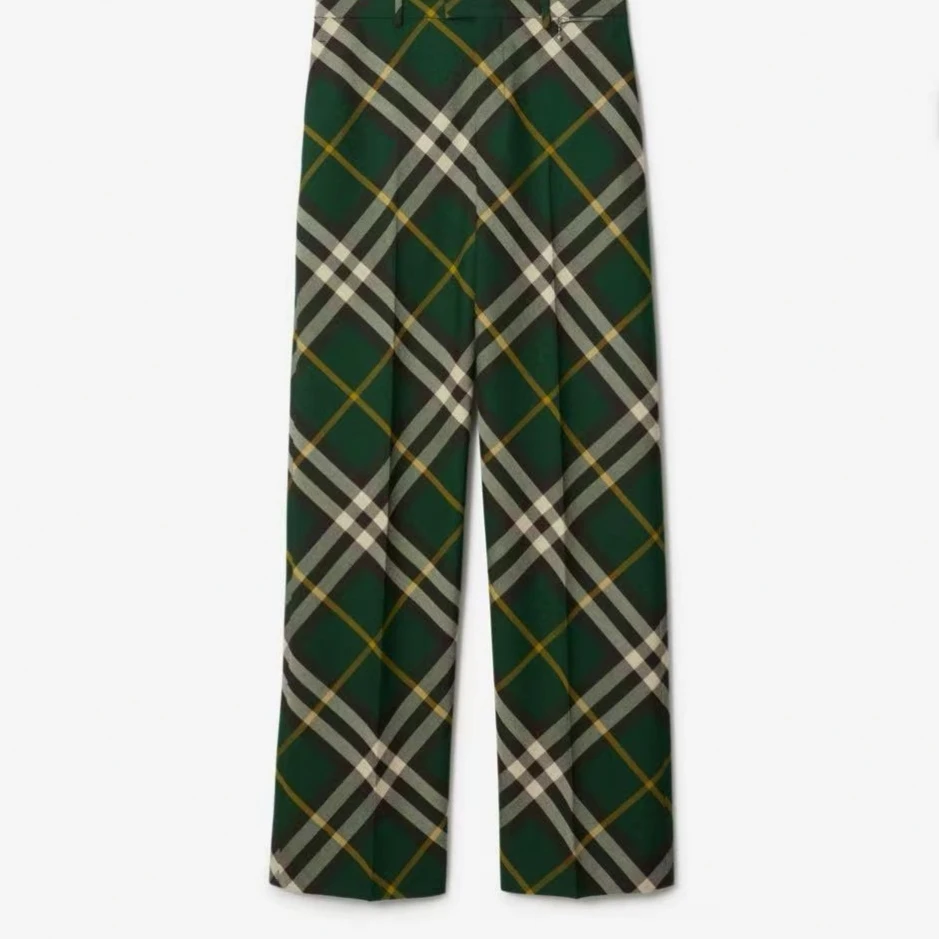 未使用 BURBERRY/博柏利 格纹图案宽松休闲裤 MCA30139