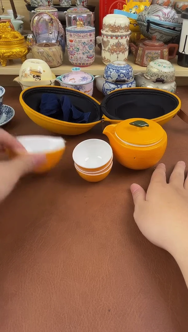 陶瓷茶具摆件旅行套组