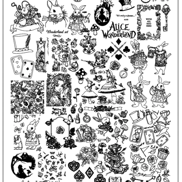 【直播专用】爆款免手绘钢板格纹空间法式印花工具【小唯依亮面】