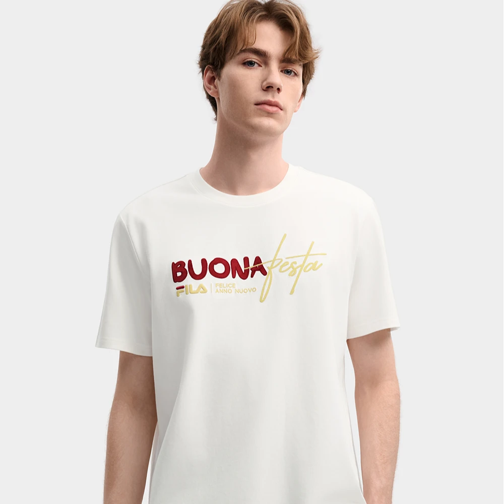 【马上起飞】Fila/斐乐情侣T恤休闲透气印花春夏潮流舒适圆领短袖