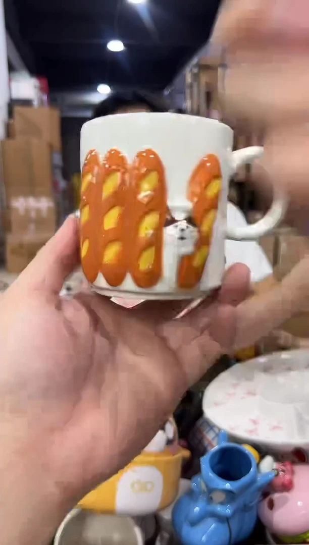 瓷片法棍猫猫水杯