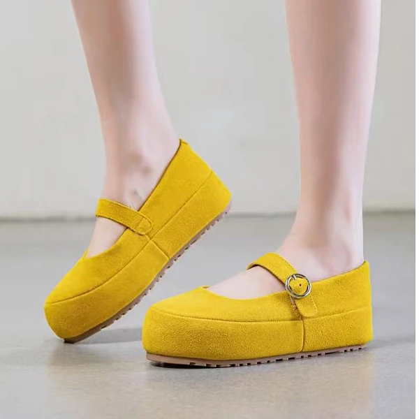 8971-MGG2025新款厚底爆款小众一字带百搭浅口玛丽珍鞋