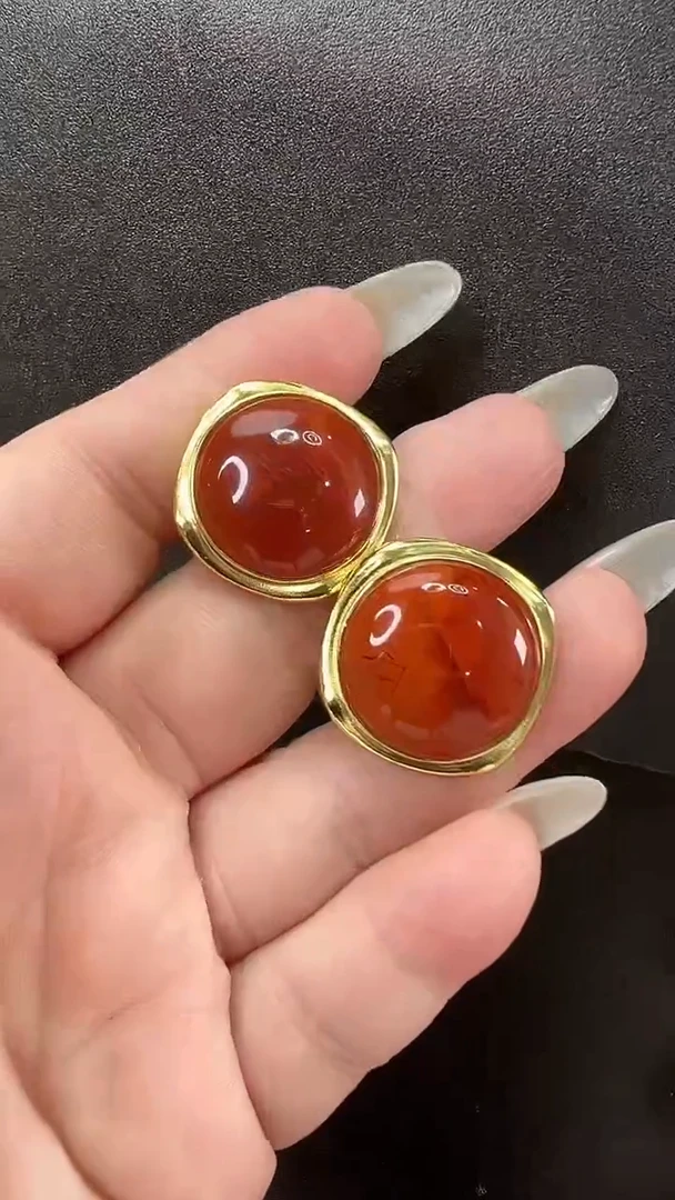 颈饰未镶嵌南红玛瑙耳环