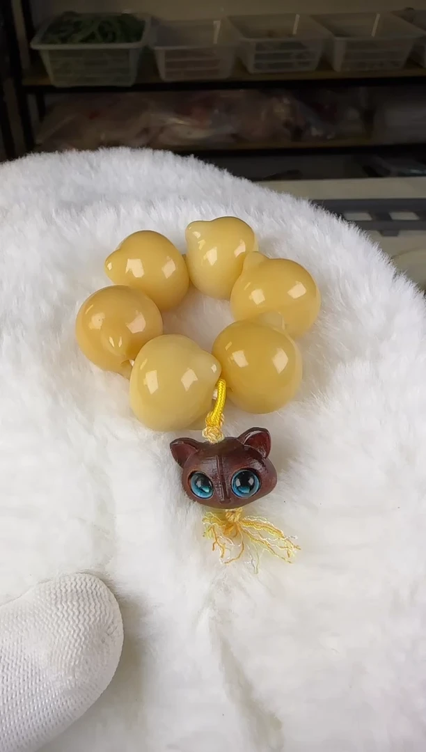 把件菩提根/象牙果33猫猫头手捻