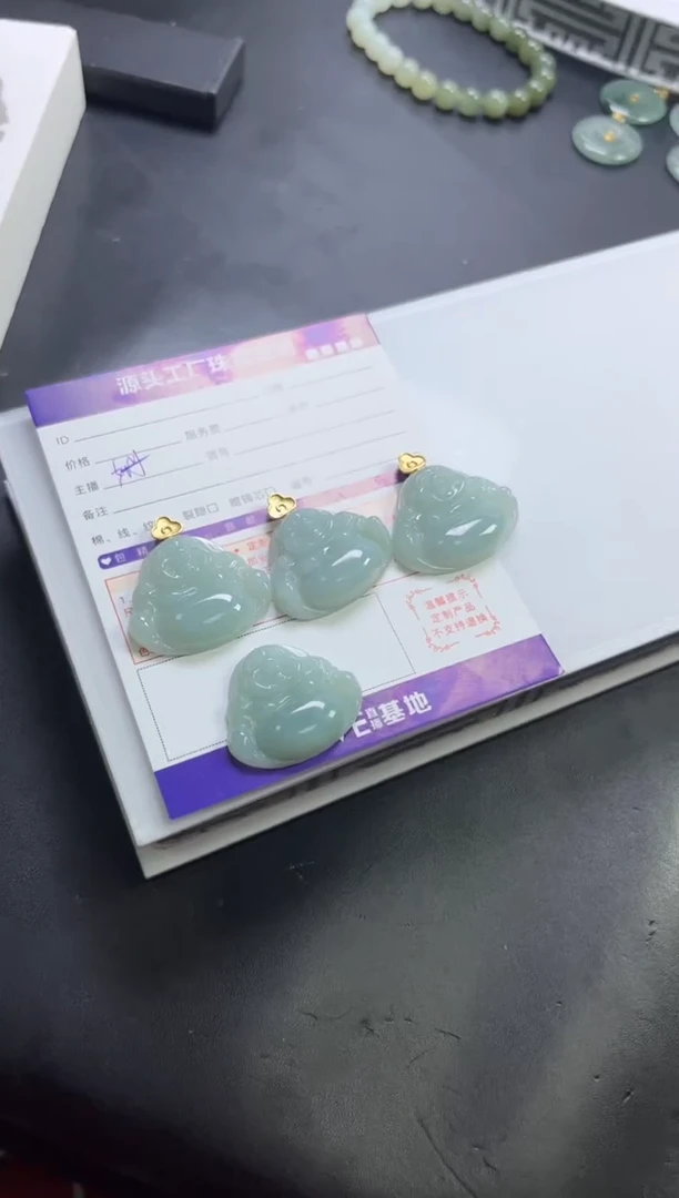 银S925镶嵌挂件翡翠佛公多样性发一件