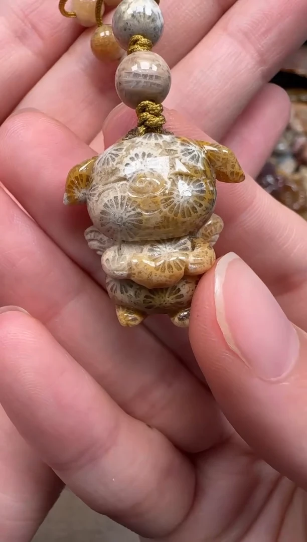 硅化珊瑚（珊瑚玉）未镶嵌颈饰164