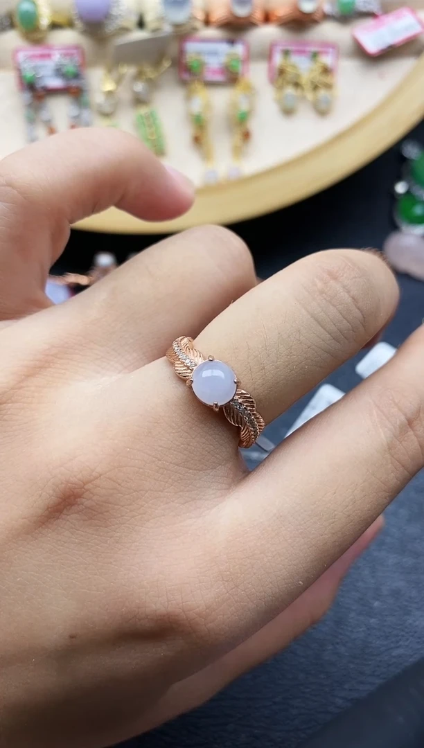翡翠戒指银S925镶嵌1