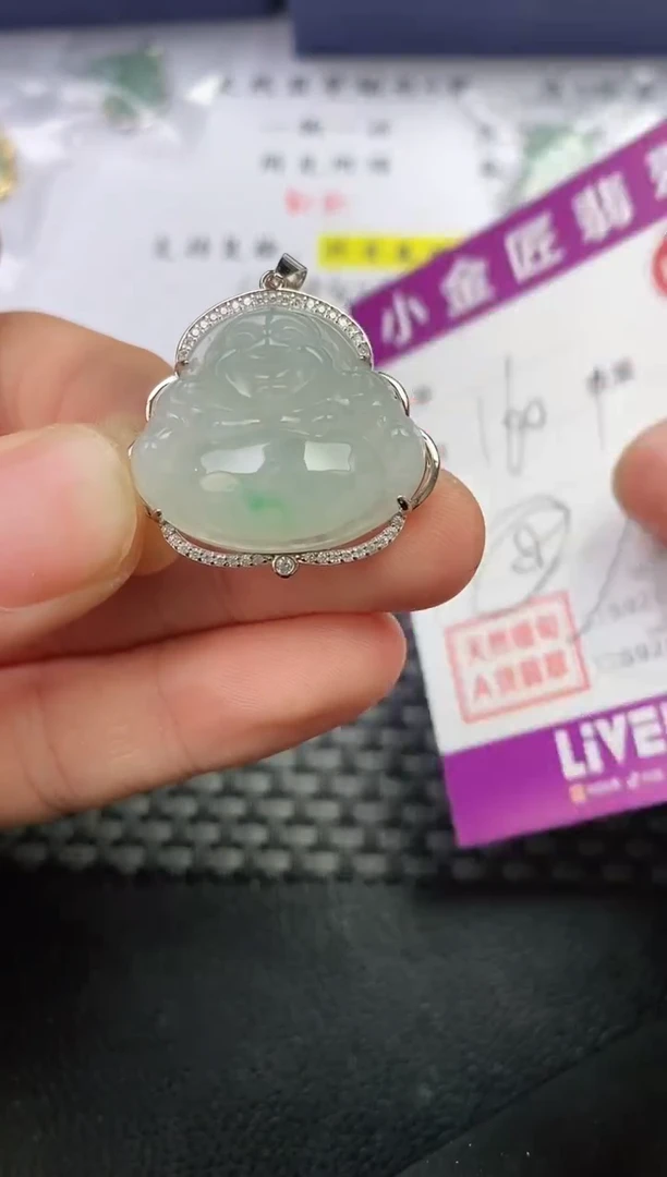 颈饰银S925镶嵌翡翠德***力挂件