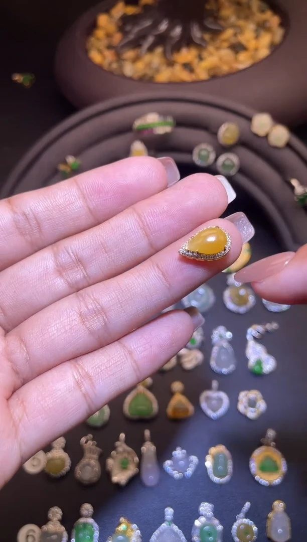 吊坠(不含链)银S925镶嵌翡翠1