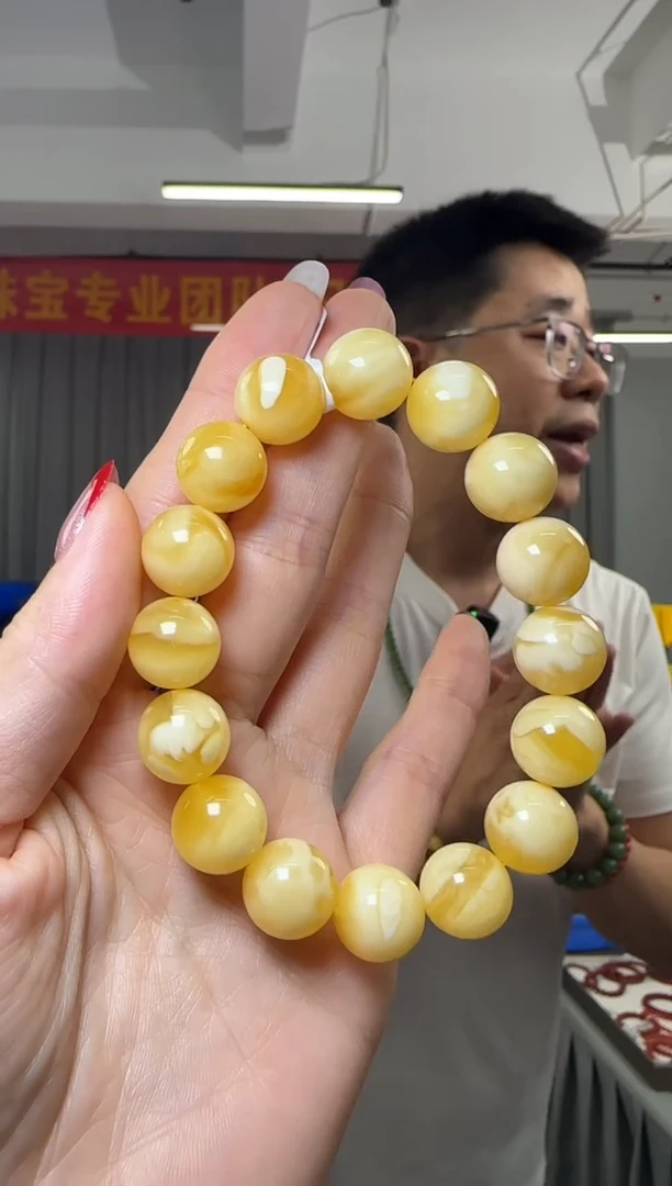 【闪购商品】蜜蜡手串未镶嵌蜜蜡圆珠单圈手串约13mm