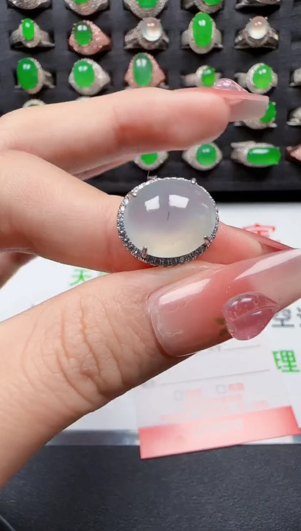 【闪购商品】翡翠戒指银S925镶嵌2169