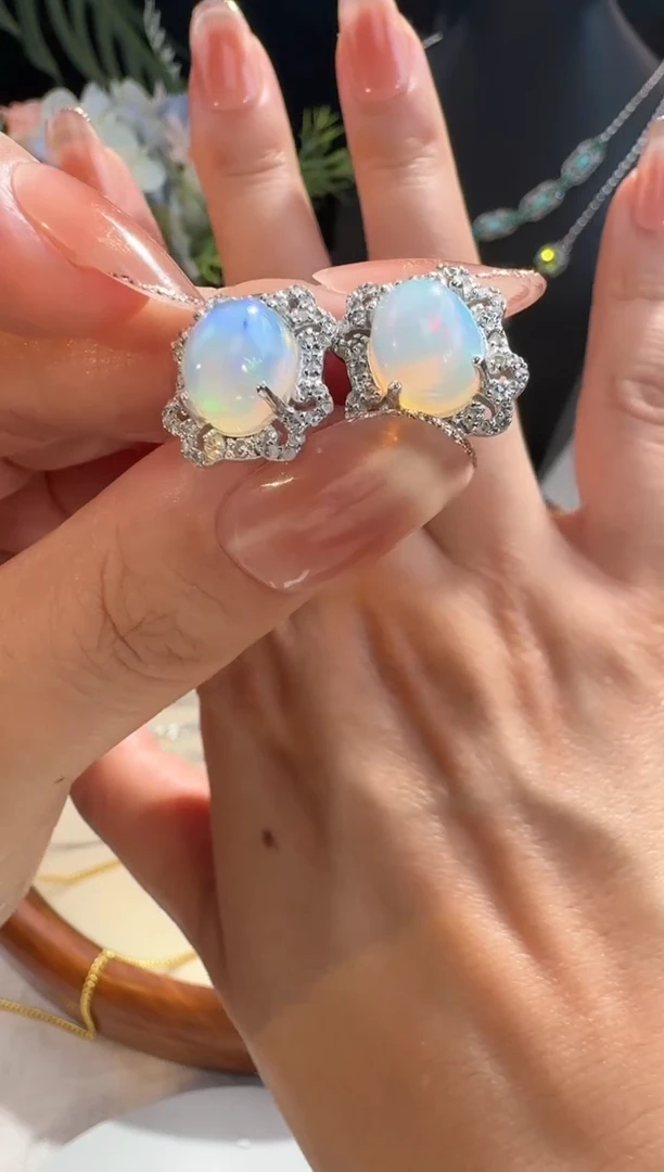 【闪购商品】欧泊珠宝奇石未镶嵌耳饰