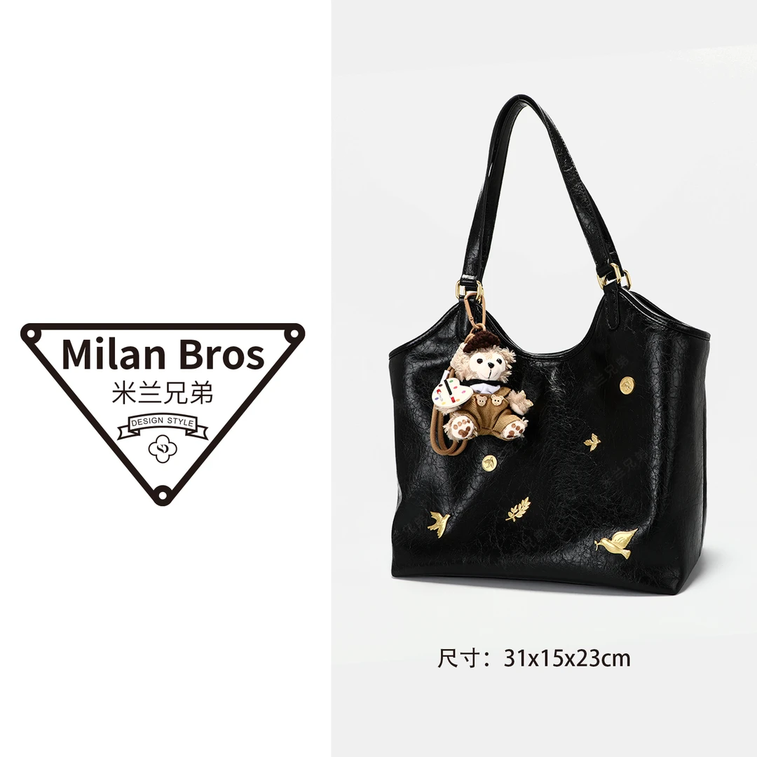 【米兰兄弟】春夏新款斜挎包手提单肩包水桶包CKT8072黑色