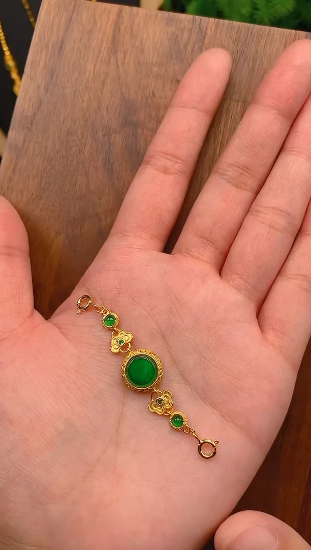 【闪购商品】翡翠吊坠(不含链)银S925镶嵌无事牌延长链