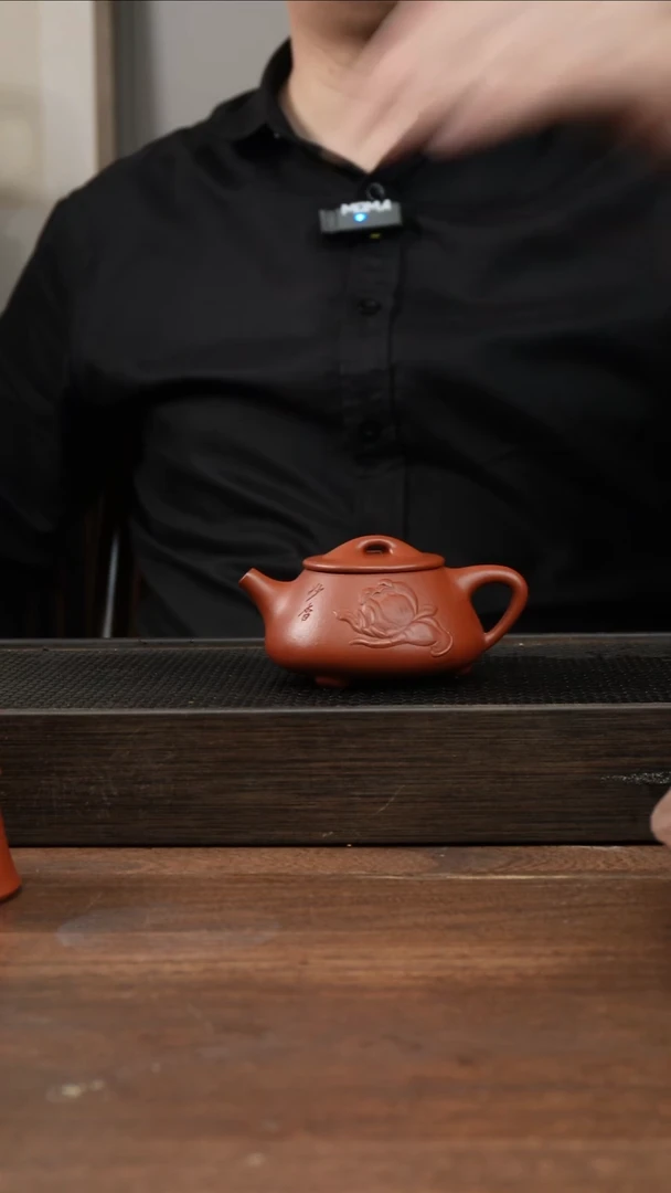 茶杯紫砂伟*全手朱泥满瓢    堆绘   130CC