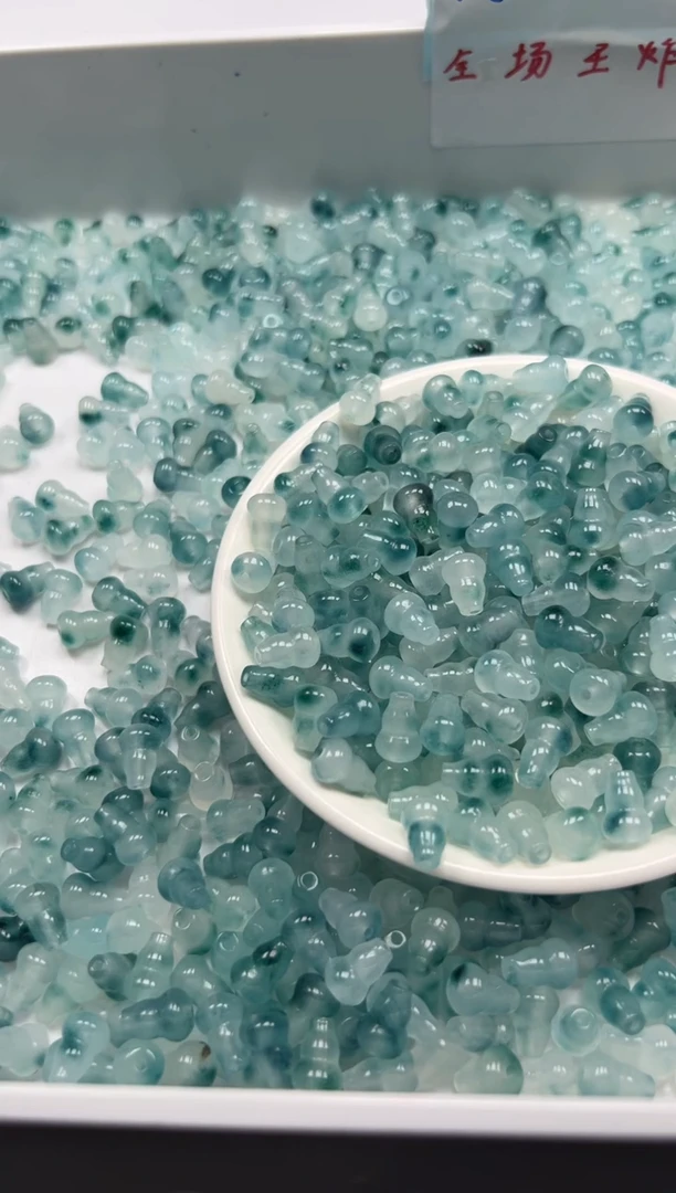 玛瑙/玉髓颈饰未镶嵌w2168蓝水飘花葫芦11*7mm*10