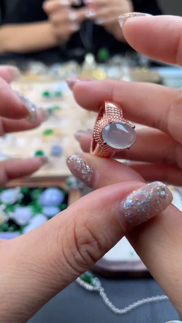 翡翠戒指合金缅甸A货翡翠