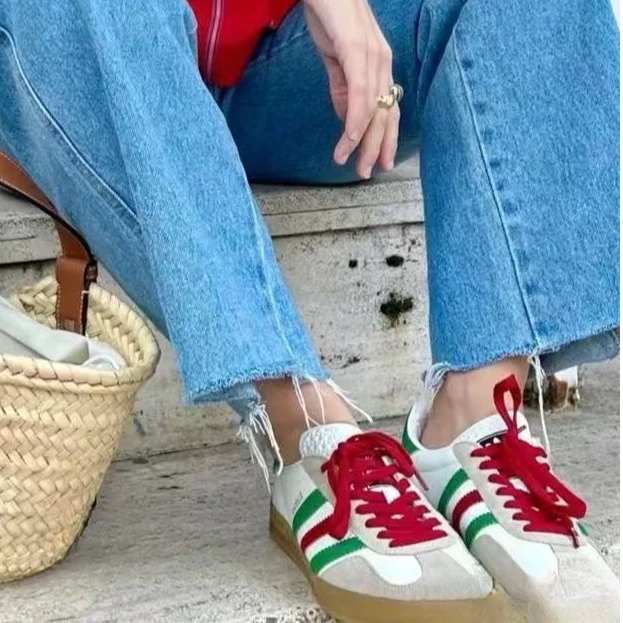 95新 GUCCI/古驰 Gucci x adidas 联名限量款德训鞋 35码