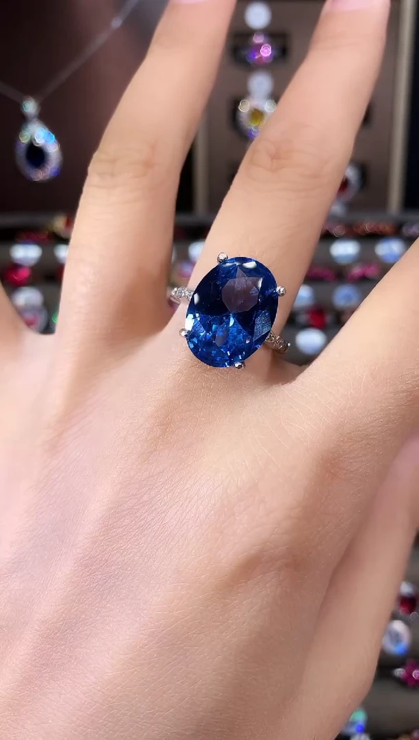 无925银海蓝色戒指