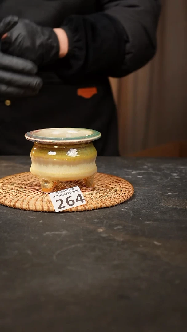 【闪购商品】瓷片264泥泥手工花盆口7-8高7-8