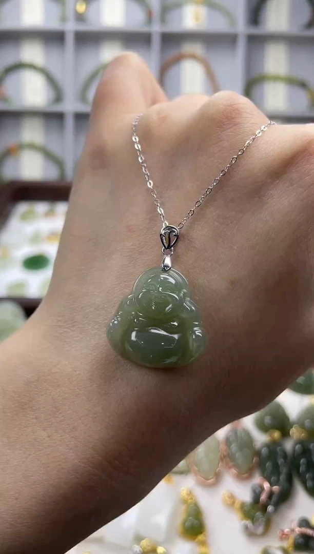 吊坠(不含链)银S925镶嵌和田玉吊坠(不含链) 银S925镶嵌 和田玉