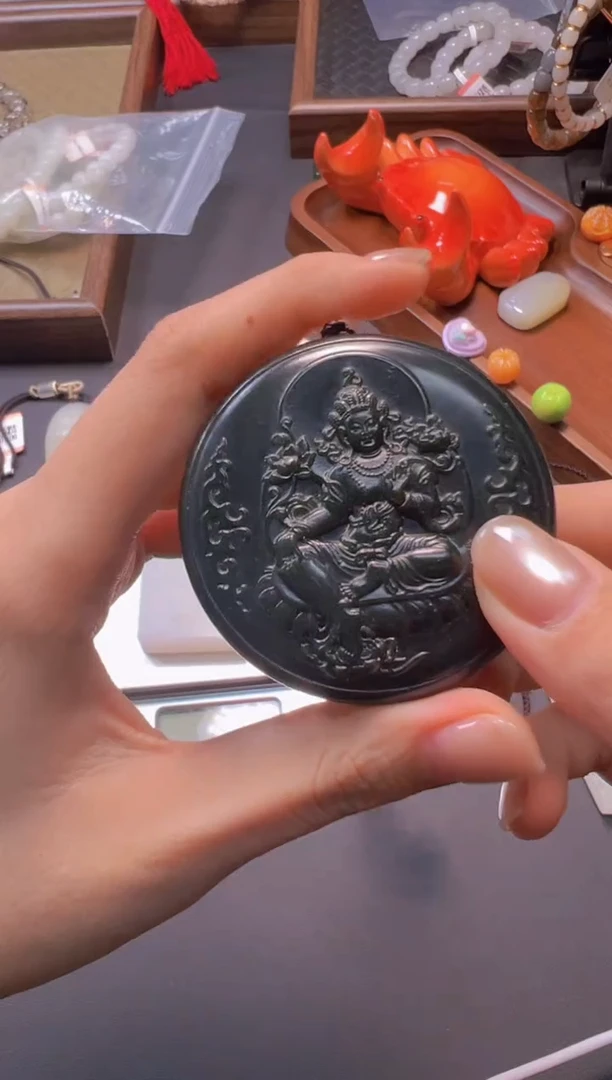 吊坠(不含链)未镶嵌和田玉墨?HBHT000229