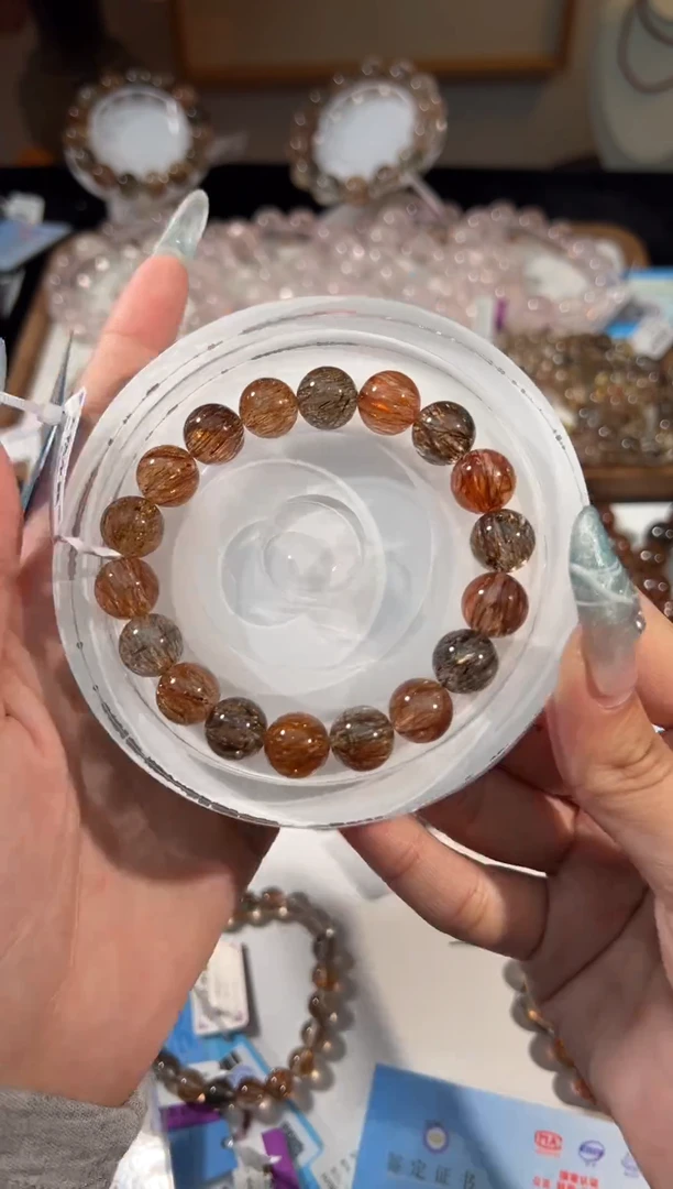 水晶手链未镶嵌黑金超七11+