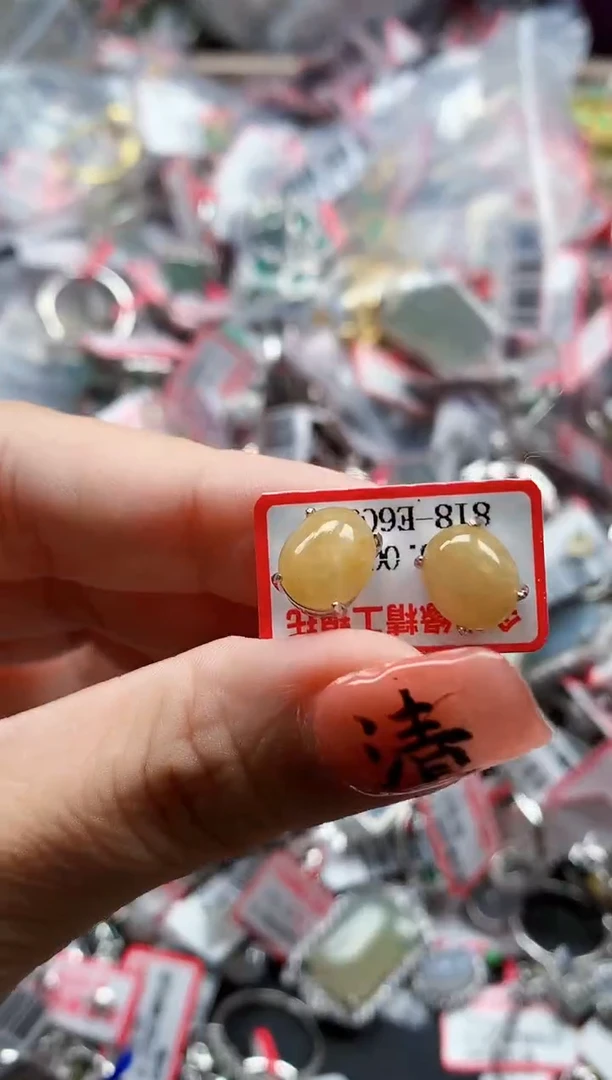 银S925镶嵌戒指翡翠天然A货缅甸翡翠