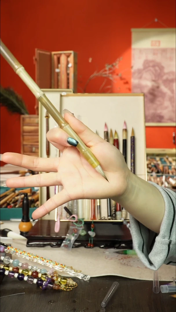 29号闪孤品高货毛笔链接 清水试笔 蘸墨不退