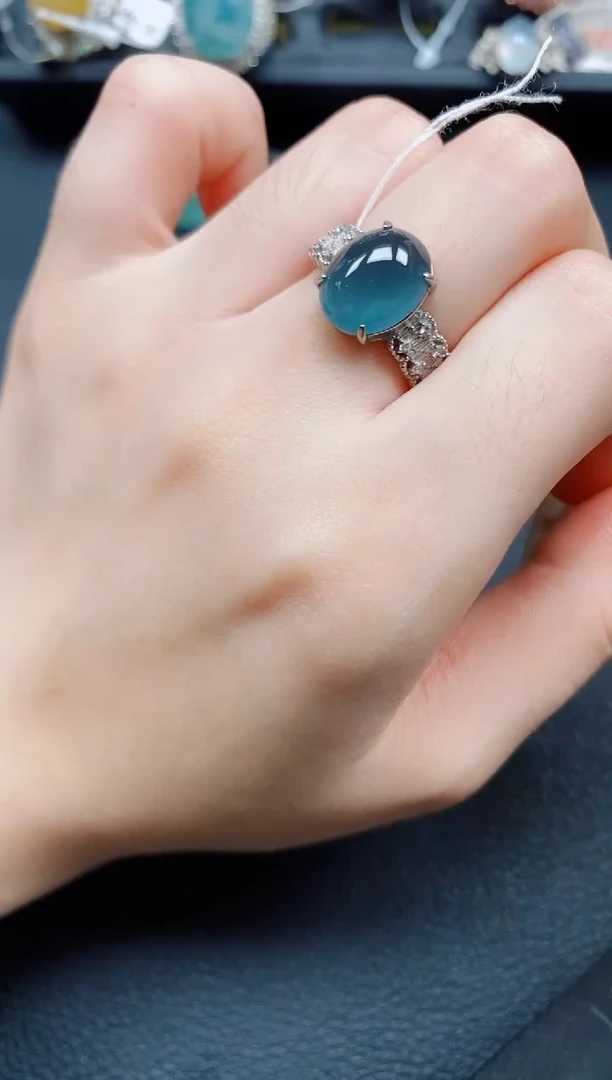 银S925镶嵌戒指翡翠翡翠