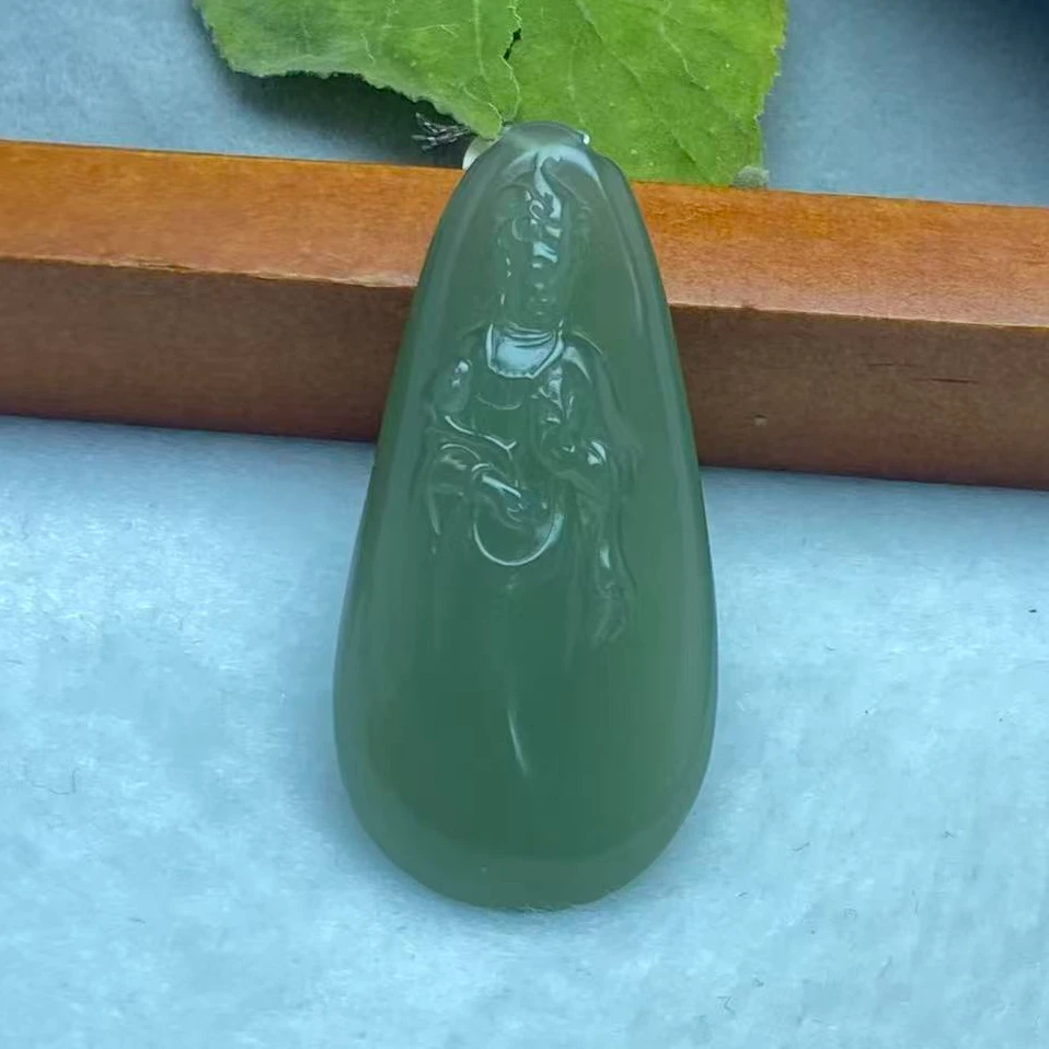 和田玉观音吊坠A050