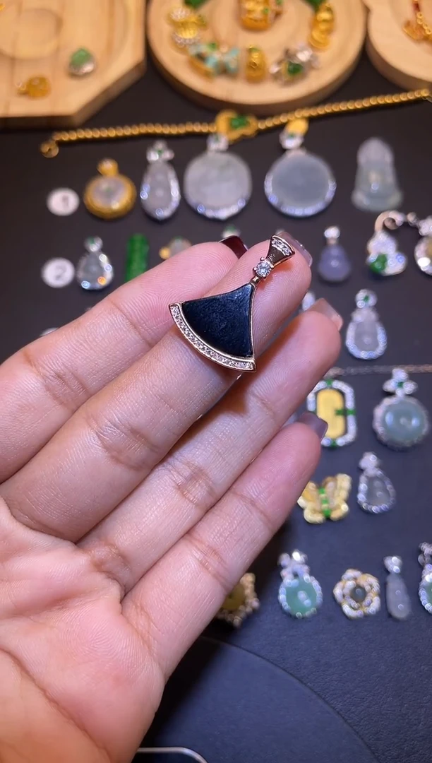 吊坠(不含链)银S925镶嵌翡翠2