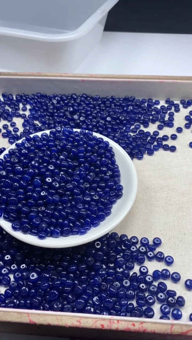 【闪购商品】玛瑙/玉髓颈饰未镶嵌w2239冰青金蓝算盘6*3mm*60颗