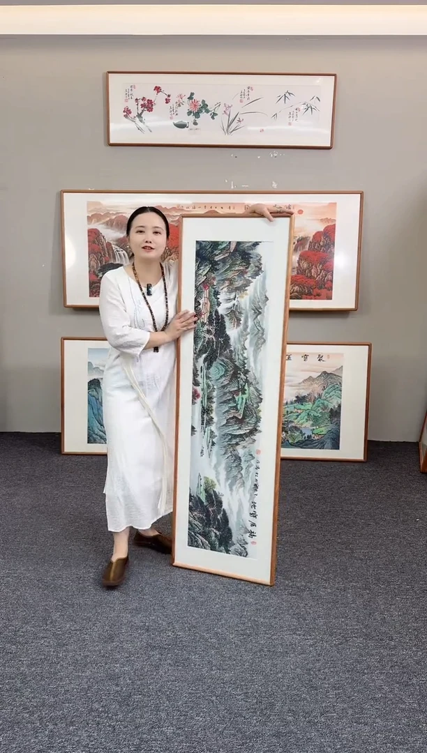 国画福居宝地155*45手绘作品