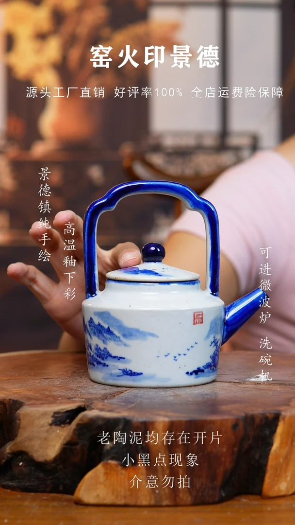 摆件912手工手绘老陶泥