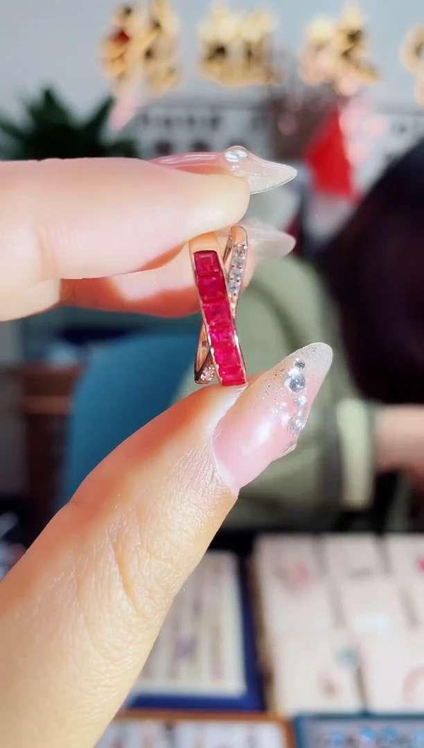 【闪购商品】红宝石戒指银S925镶嵌戒指