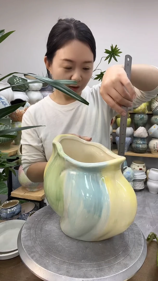 9.6陶瓷花盆直播链接高.     18   口15