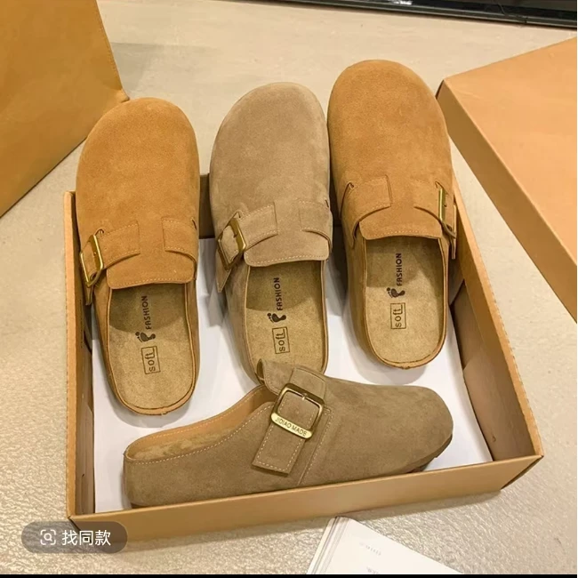 【退货补运费】欧货勃肯鞋春季欧若风厚底软低帮女勃肯拖鞋7280